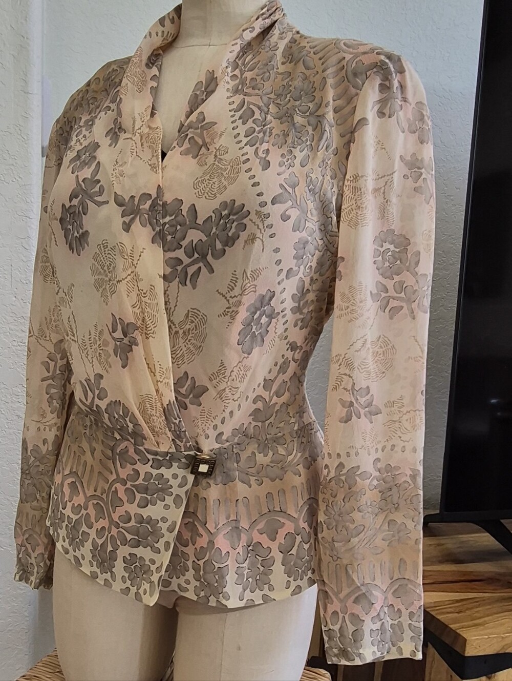 Dana Buchman Petite Silk Wrap Top